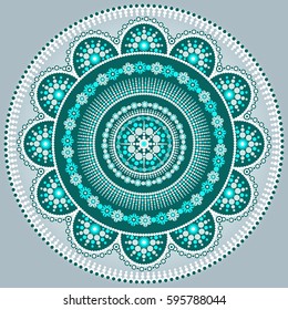 Ethnic mandala design. Decorative round ornaments. Pattern with dots.