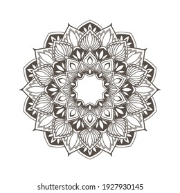 Ethnic mandala design - flower style oriental pattern, vector