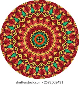 Ethnic Mandala Design with Vibrant Colors and Artistic Detail