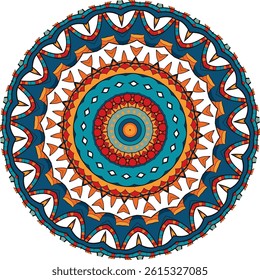 Ethnic Mandala Design with Vibrant Colors and Artistic Detail