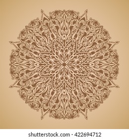 Ethnic mandala fancy pattern in bohemian style.