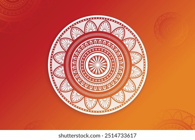 Projeto De Elemento Festivo Mandala Étnico Em Fundo Gradiente Vermelho. Ilustração De Vetor Para Elementos De Venda De Festival