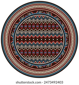 Ethnic mandala. Mandala floral ornamental circular pattern. Ethnic seamless round pattern. Vintage tribal ornament vector. Classic antique luxury element. Decorative for textile, fabric, rug, tattoo.