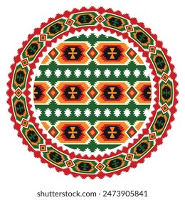 Ethnic mandala. Mandala floral ornamental circular pattern. Ethnic seamless round pattern. Vintage tribal ornament vector. Classic antique luxury element. Decorative for textile, fabric, rug, tattoo.