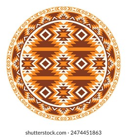 Ethnic mandala. Mandala floral ornamental circular pattern. Ethnic seamless round pattern. Vintage tribal ornament vector. Classic antique luxury element. Decorative for textile, fabric, rug, tattoo.