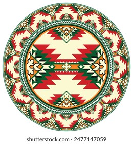 Ethnic mandala. Mandala floral ornamental circular pattern. Ethnic seamless round pattern. Vintage tribal ornament vector. Classic antique luxury element. Decorative for textile, fabric, rug, tattoo.