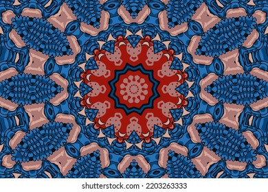 Fondo de medallón vectorial de la caja de flores de mandala étnica