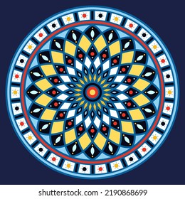 Ethnic mandala. Geometric tunisian motif.