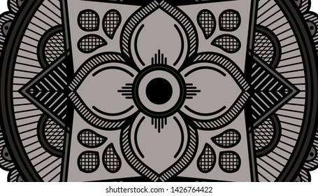 Ethnic Mandala Ornament. Arabic, Pakistan, Moroccan, Turkish, Indian, Spain motifs