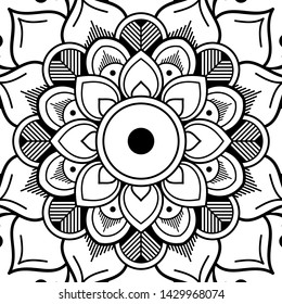 Ethnic Mandala Ornament. Arabic, Pakistan, Moroccan, Turkish, Indian, Spain motifs