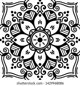 Ethnic Mandala Ornament. Arabic, Pakistan, Moroccan, Turkish, Indian, Spain motifs