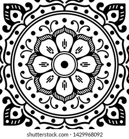 Ethnic Mandala Ornament. Arabic, Pakistan, Moroccan, Turkish, Indian, Spain motifs