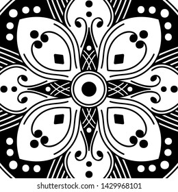 Ethnic Mandala Ornament. Arabic, Pakistan, Moroccan, Turkish, Indian, Spain motifs