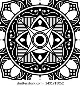Ethnic Mandala Ornament. Arabic, Pakistan, Moroccan, Turkish, Indian, Spain motifs
