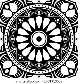 Ethnic Mandala Ornament. Arabic, Pakistan, Moroccan, Turkish, Indian, Spain motifs