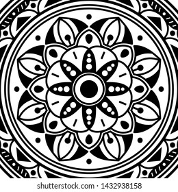 Ethnic Mandala Ornament. Arabic, Pakistan, Moroccan, Turkish, Indian, Spain motifs