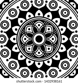 Ethnic Mandala Ornament. Arabic, Pakistan, Moroccan, Turkish, Indian, Spain motifs