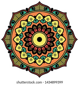 Ethnic Mandala Ornament. Arabic, Pakistan, Moroccan, Turkish, Indian, Spain motifs