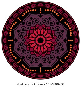 Ethnic Mandala Ornament. Arabic, Pakistan, Moroccan, Turkish, Indian, Spain motifs