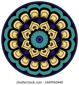 Ethnic Mandala Ornament. Arabic, Pakistan, Moroccan, Turkish, Indian, Spain motifs