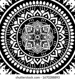 Ethnic Mandala Ornament. Arabic, Pakistan, Moroccan, Turkish, Indian, Spain motifs