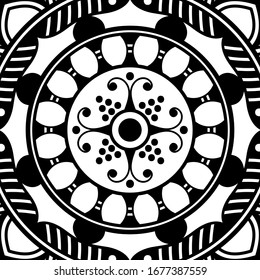 Ethnic Mandala Ornament. Arabic, Pakistan, Moroccan, Turkish, Indian, Spain motifs. Vector illustration EPS 10
