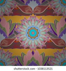 Ethnic Mandala ornament. Can be used for textile, greeting card, coloring book, phone case print. Vector Henna tattoo style. Indian floral paisley medallion pattern.