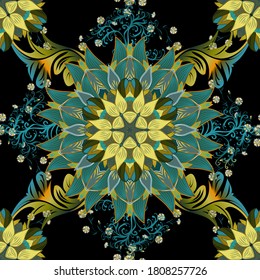 Ethnic Mandala ornament. Can be used for textile, greeting card, coloring book, phone case print. Vector Henna tattoo style. Indian floral paisley medallion pattern.