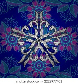 Ethnic Mandala ornament. Can be used for textile, greeting card, coloring book, phone case print. Vector Henna tattoo style. Indian floral paisley medallion pattern.