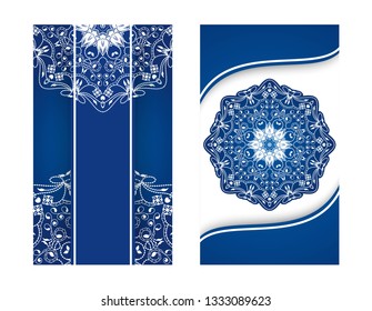Ethnic Mandala ornament. Colorful ornamental ethnic banner set. Templates with doodle tribal mandalas. Vector illustration for congratulation or invitation