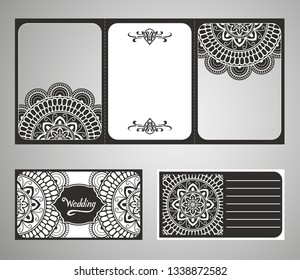 Ethnic Mandala ornament. Colorful ornamental ethnic banner set. Templates with doodle tribal mandalas. Vector illustration for congratulation or invitation