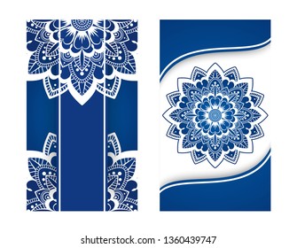 Ethnic Mandala ornament. Colorful ornamental ethnic banner set. Templates with doodle tribal mandalas. Vector illustration for congratulation or invitation