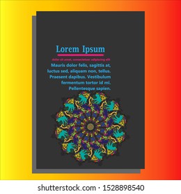 Ethnic Mandala ornament. Colorful ornamental ethnic banner set. Templates with doodle tribal mandalas. Vector illustration for congratulation or invitation.