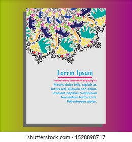 Ethnic Mandala ornament. Colorful ornamental ethnic banner set. Templates with doodle tribal mandalas. Vector illustration for congratulation or invitation.