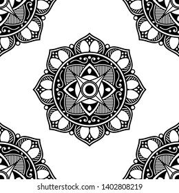 Ethnic Mandala Ornament. Islam, Arabic, Pakistan, Moroccan, Turkish, Indian, Spain motifs. 