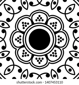 Ethnic Mandala Ornament. Islam, Arabic, Pakistan, Moroccan, Turkish, Indian, Spain motifs. 