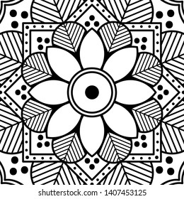 Ethnic Mandala Ornament. Islam, Arabic, Pakistan, Moroccan, Turkish, Indian, Spain motifs. 