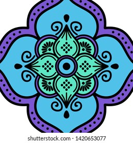 Ethnic Mandala Ornament. Islam, Arabic, Pakistan, Moroccan, Turkish, Indian, Spain motifs.
