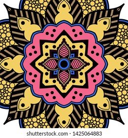 Ethnic Mandala Ornament. Islam, Arabic, Pakistan, Moroccan, Turkish, Indian, Spain motifs