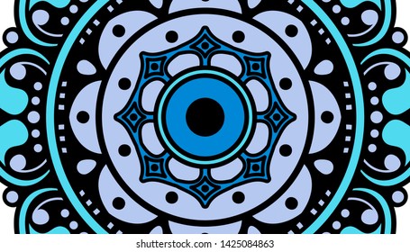 Ethnic Mandala Ornament. Islam, Arabic, Pakistan, Moroccan, Turkish, Indian, Spain motifs