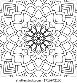 Ethnic Mandala ornament isolated on white background. Coloring book page design. Vector illustration