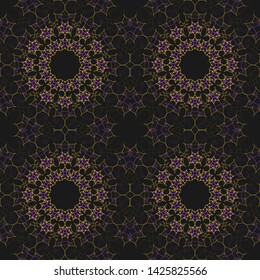 Ethnic Mandala ornament. Raster Henna tattoo style. Indian floral paisley medallion pattern. Can be used for textile, greeting card, coloring book, phone case print.