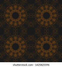 Ethnic Mandala ornament. Raster Henna tattoo style. Indian floral paisley medallion pattern. Can be used for textile, greeting card, coloring book, phone case print.