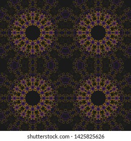 Ethnic Mandala ornament. Raster Henna tattoo style. Indian floral paisley medallion pattern. Can be used for textile, greeting card, coloring book, phone case print.