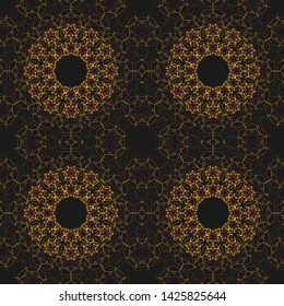 Ethnic Mandala ornament. Raster Henna tattoo style. Indian floral paisley medallion pattern. Can be used for textile, greeting card, coloring book, phone case print.