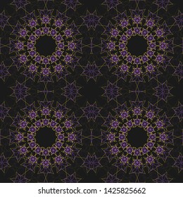 Ethnic Mandala ornament. Raster Henna tattoo style. Indian floral paisley medallion pattern. Can be used for textile, greeting card, coloring book, phone case print.