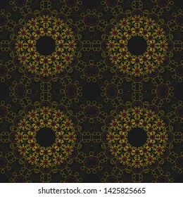 Ethnic Mandala ornament. Raster Henna tattoo style. Indian floral paisley medallion pattern. Can be used for textile, greeting card, coloring book, phone case print.