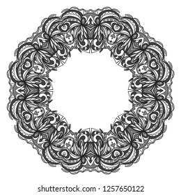 Ethnic Mandala ornament. Templates with floral frame. Vector illustration for congratulation or invitation. The front and rear side.