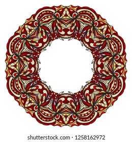 Ethnic Mandala ornament. Templates with floral frame. Vector illustration for congratulation or invitation. The front and rear side.
