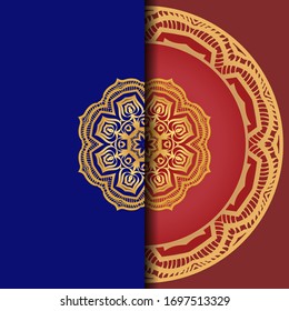 Ethnic Mandala ornament. Templates with floral frame. Vector illustration for congratulation or invitation. 